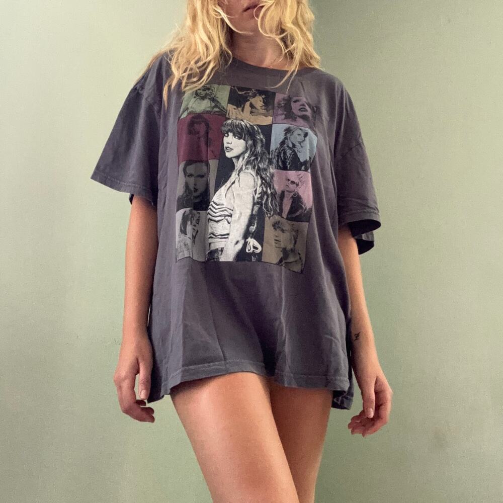 Taylor Swift The Eras Tour 2023 T Shirt Gray Multicolor Merch Concert Band Tee